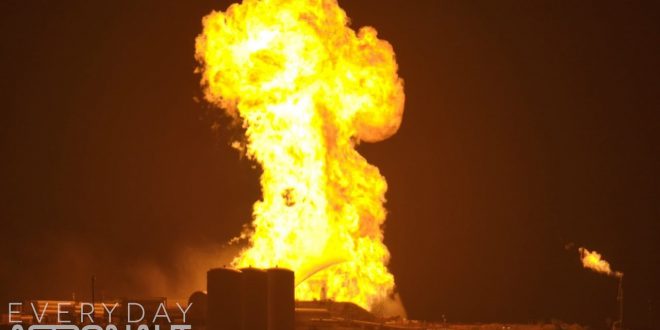 موشک استارهاپر شرکت اسپیس ایکس هنگام آزمایش آتش گرفت