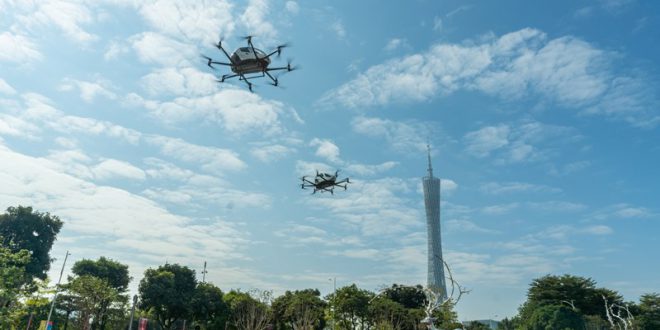 توسعه پروژه آزمایشی حمل و نقل هوایی درون شهری توسط شرکت EHang