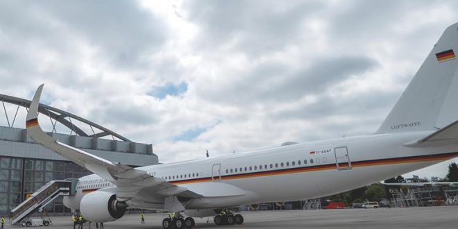 انتقال اولین هواپیمای A350 دولت آلمان به هامبورگ جهت نصب تجهیزات VIP